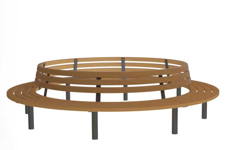 Banc circulaire Tibia sans dossier en cercle complet pour parc ou place publique