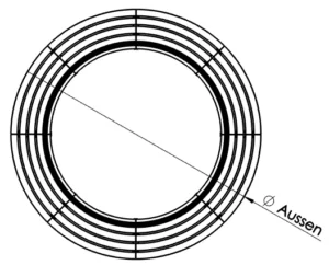 dessin technique du banc rond tabia vur de dessus