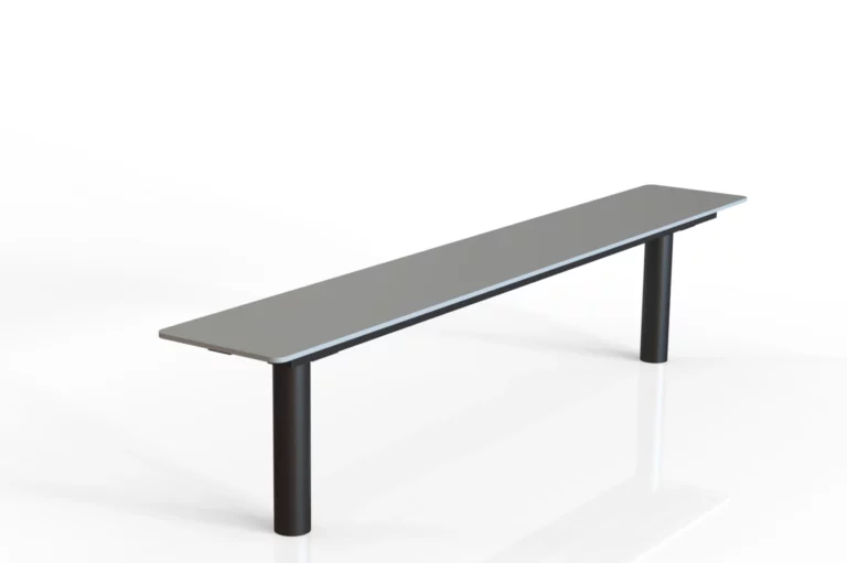 Banc extérieur Tibia HPL gris pour parc et collectivité
