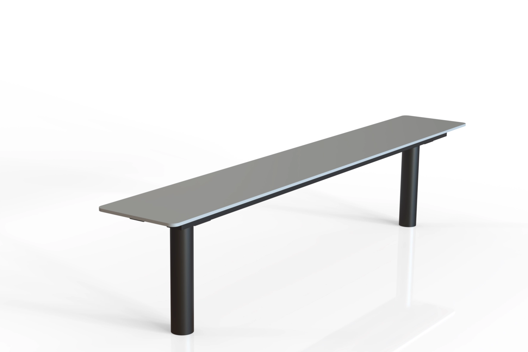 Banc extérieur Tibia HPL gris pour parc et collectivité