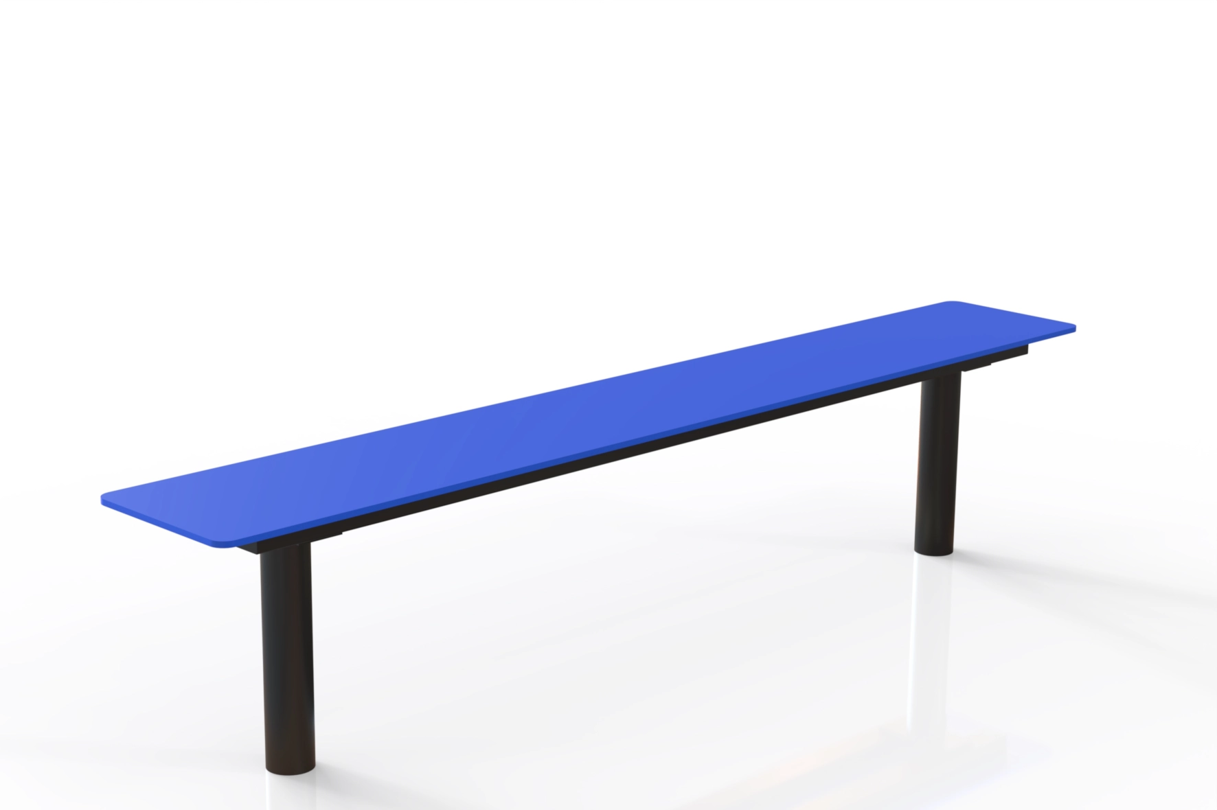 Banc Tibia HPL bleu en mobilier urbain moderne