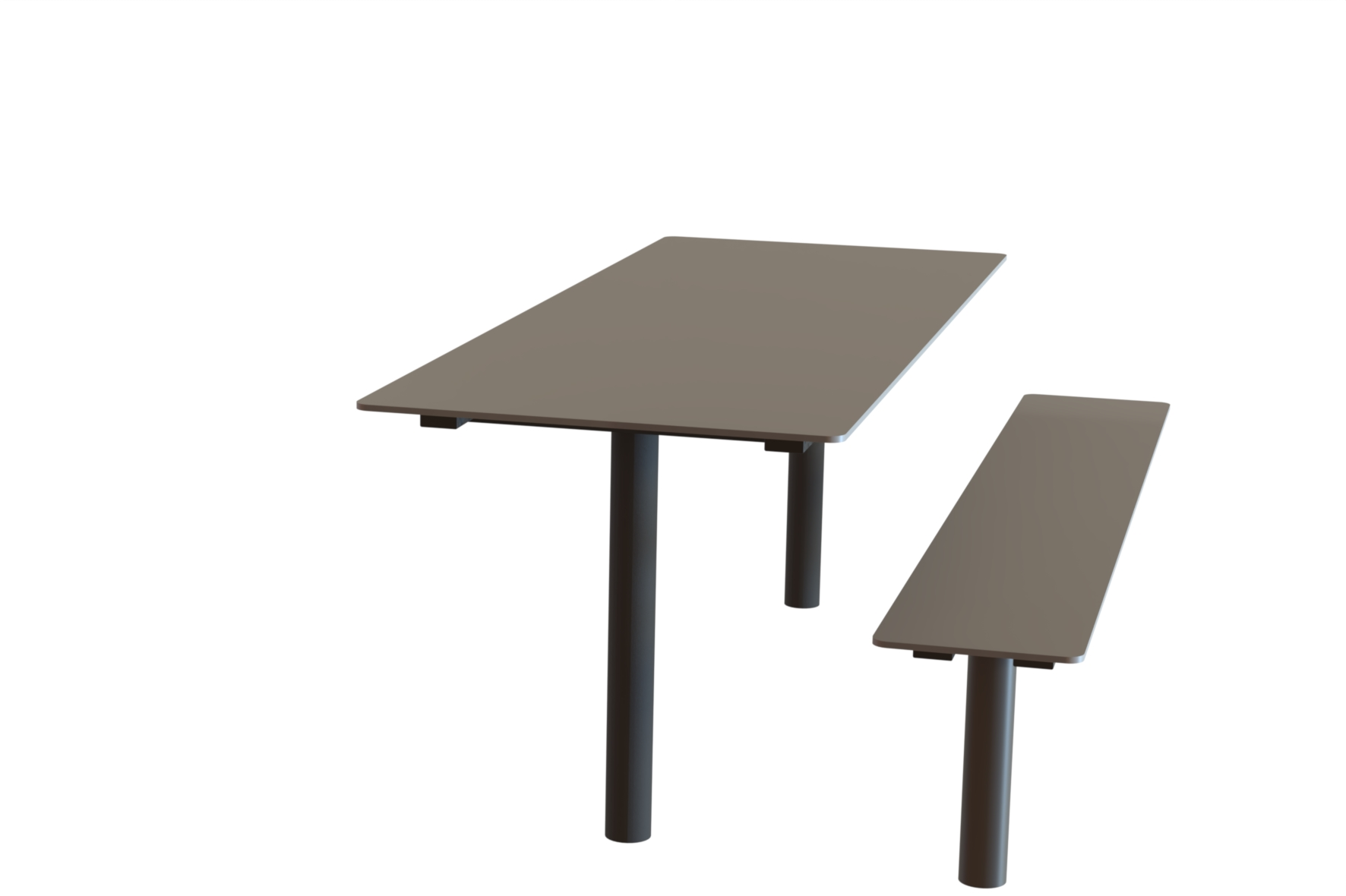 Mobilier urbain table Tibia HPL grise moderne