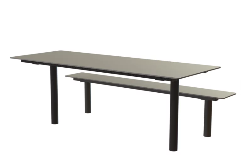 Table Tibia HPL combinée avec banc pour espace public, idéale pour pique-nique