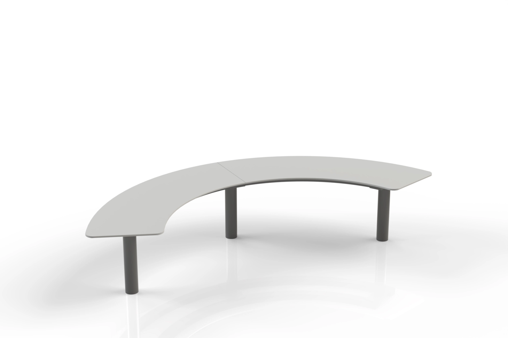 Module demi-circulaire du banc Tibia HPL avec structure en acier