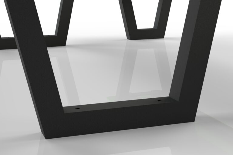 Fixation au sol de la table HPL Frigus avec structure en acier