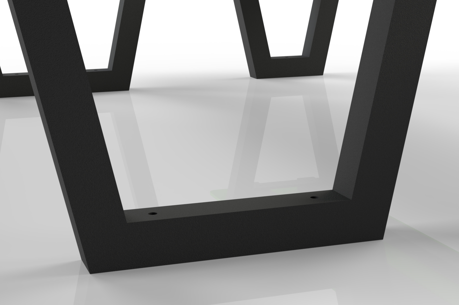 Fixation au sol de la table HPL Frigus avec structure en acier