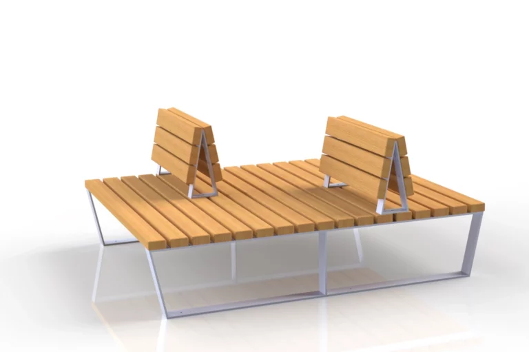 Plateforme en bois Nobilis en bois et métal, configurable sur mesure pour espaces extérieurs