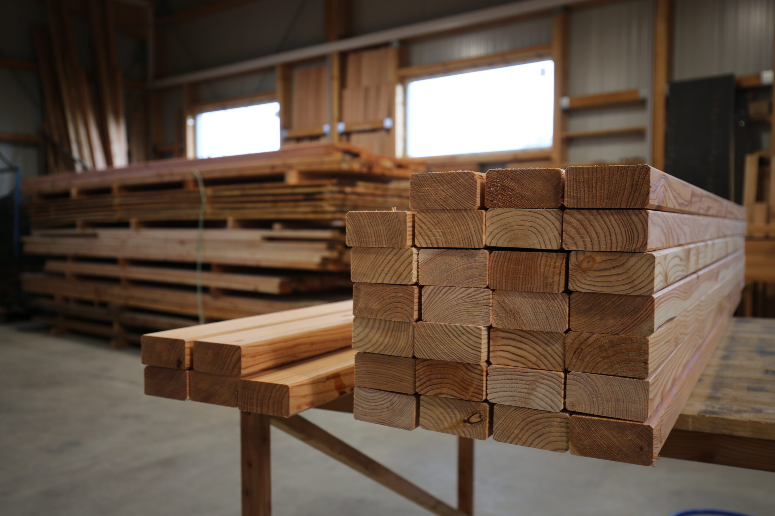 Wooden beams in Wandel production