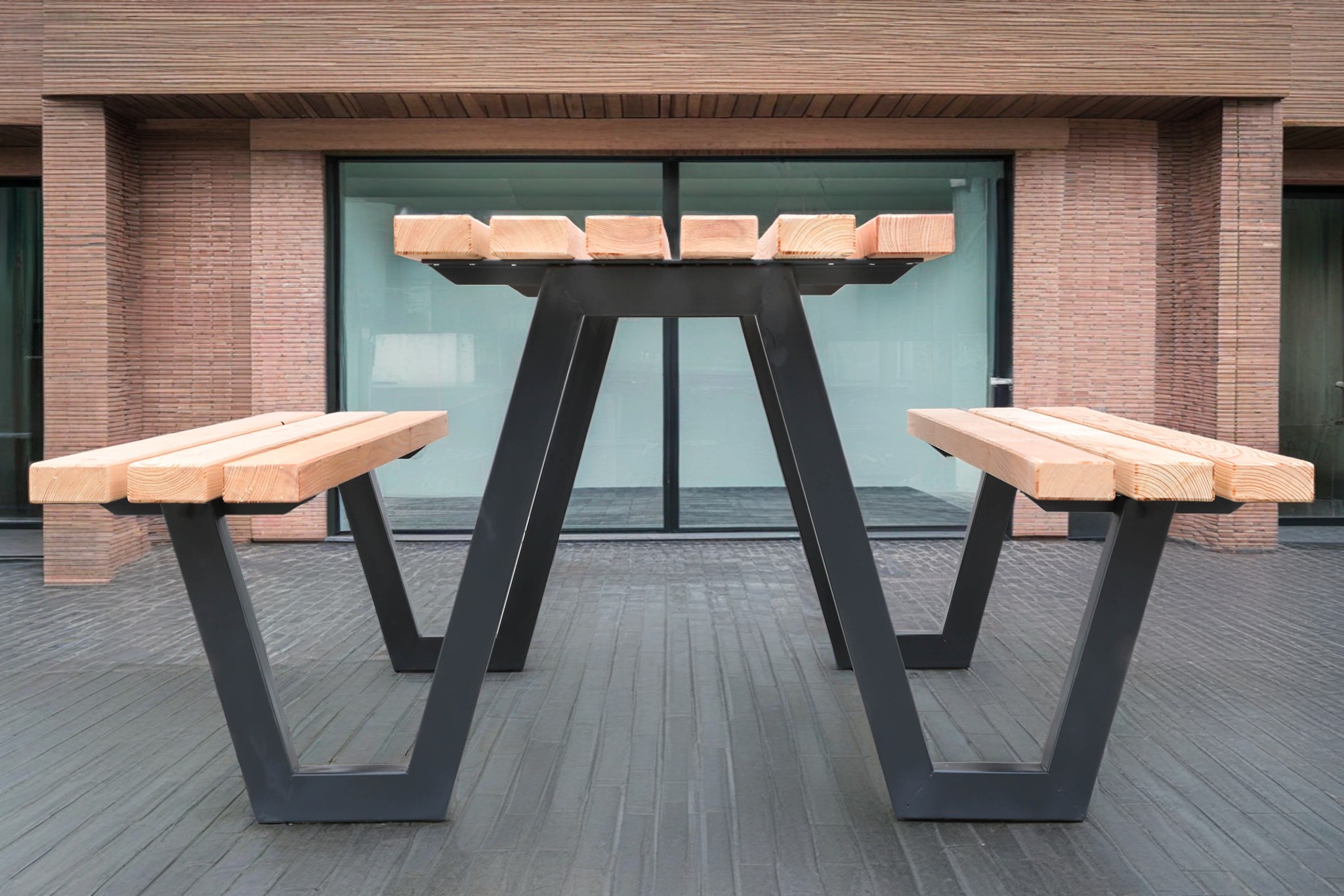 Outdoor furniture with steel frame