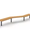 Lange Reihenbank Tibia mit Holzauflagen