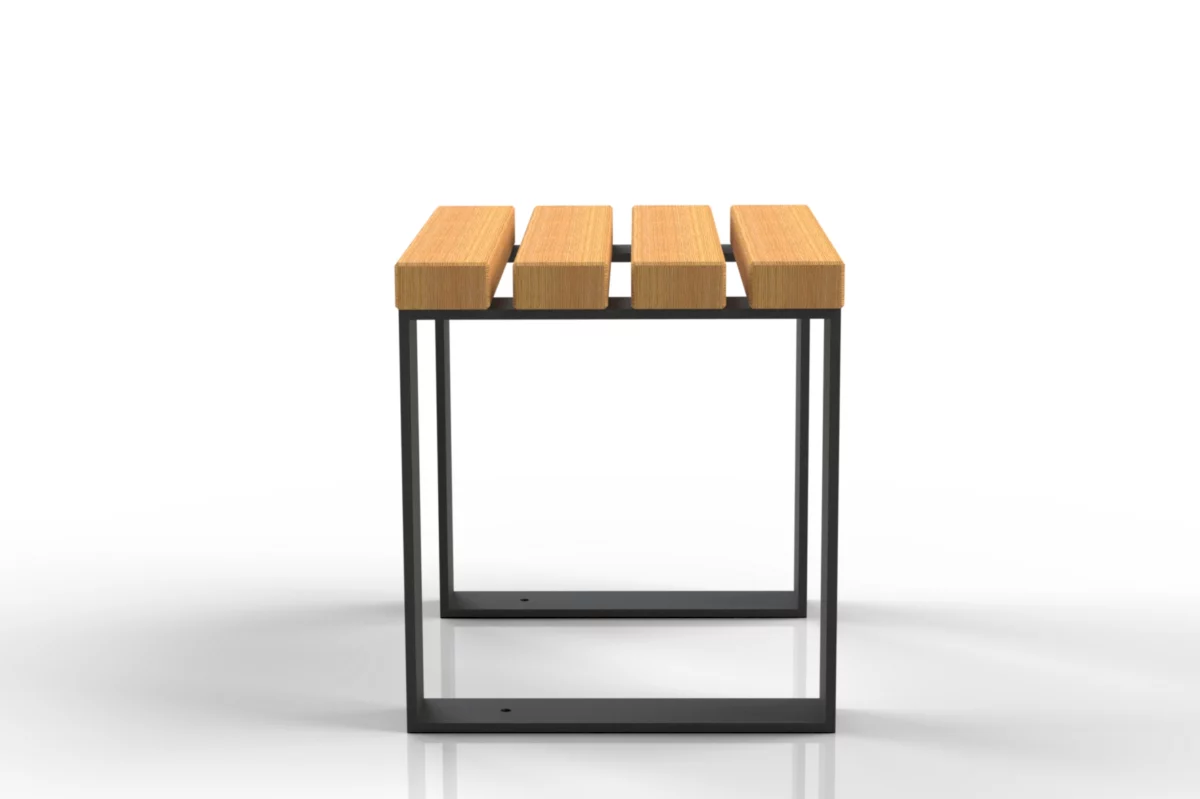 Holz-Gartenhocker Nobilis mit robustem Stahlgestell, wahlweise mit oder ohne Lehne