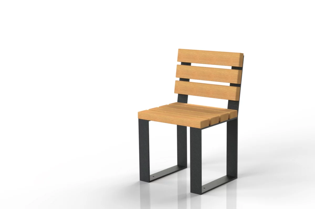 Gartenstuhl Nobilis aus Holz und Stahl mit Lehne