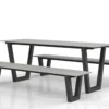 Outdoor-Tisch aus robustem Material, wetterfeste HPL-Gartentischplatte