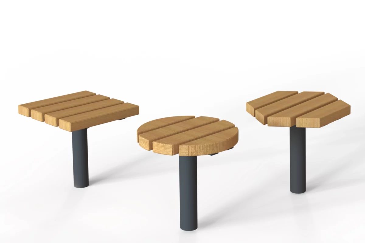 Hocker Tibia mit stabilem Stahlgestell für den Außenbereich